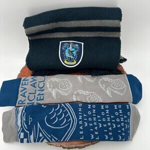Hogwarts RAVENCLAW Knit Scarf and Socks Luna Lovegood Halloween Cosplay Costume